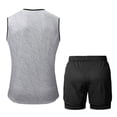 thumbnail image 3 of HBGVBA Men Summer 2 Piece Loose Athleisure Shorts Outfit Sleeveless Top Casual Crew Neck Tank Top Daily Set, 3 of 4