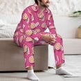 thumbnail image 5 of Mens Pajamas Set, Retro style Beach Button Down Long Sleeve Loungewear Sleepwear Pjs sets for Men, 5 of 5