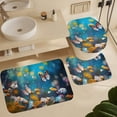thumbnail image 6 of Watercolor Wildflowers 4 Piece Shower Curtain Sets, with Non-Slip Rugs, Toilet Lid Cover And Bath Mat, for Bathroom Decor Set, 6 of 8