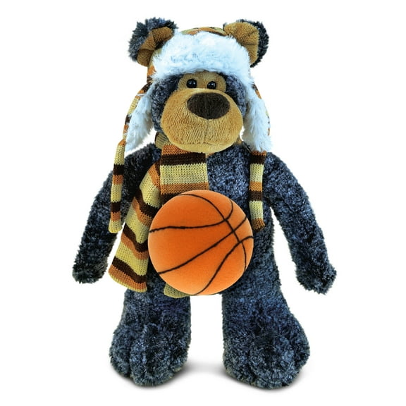 DolliBu Standing Black Bear with Clothes Stuffed Animal with Basketball Plush – Huggable Bear, Adorable Playtime Plush Toy, Cute Wild Life Gift Plush Doll Animal Toy for Kids and Adults – 11 Inch
