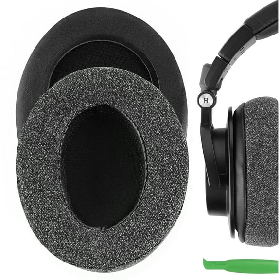 Geekria Comfort Linen Replacement Ear Pads Compatible with Audio-Technica ATH-M50XBT, M50xBT2, M50X, M60X, M40X, M30X, M20X, M10X, ATH-ANC9 Headphones, Repair Parts (Dark Grey)