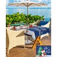 thumbnail image 5 of Fsddascl Blue Christmas Outdoor Tablecloth - 54x80 Inch Rectangle Dining Table Cover, Xmas Tree Bear Snowflake Watercolor Waterproof Outdoor Table Cloth with Umbrella Hole & Zipper for Picnic/Patio, 5 of 7