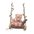 thumbnail image 2 of Estatua de jardín de animales swing, linda figura de cerdo, manualidades decorativas, adorno de resina, escultura colgante, 2 of 8