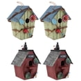 thumbnail image 1 of Paquete de de madera de aves casa de pájaros colgando decoración de ín Cola Casas de aves decorativas al aire libre, 1 of 8