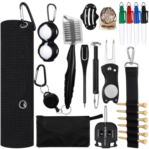 Kit de limpieza para palos de golf Syhood, 21 unidades con toalla y afilador de ranuras