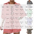 thumbnail image 3 of Neewe Womens Casual Striped Jumpsuits Wide Leg Cap Sleeve Summer Jumper Lapel Collar V Neck Button Down, 3 of 4