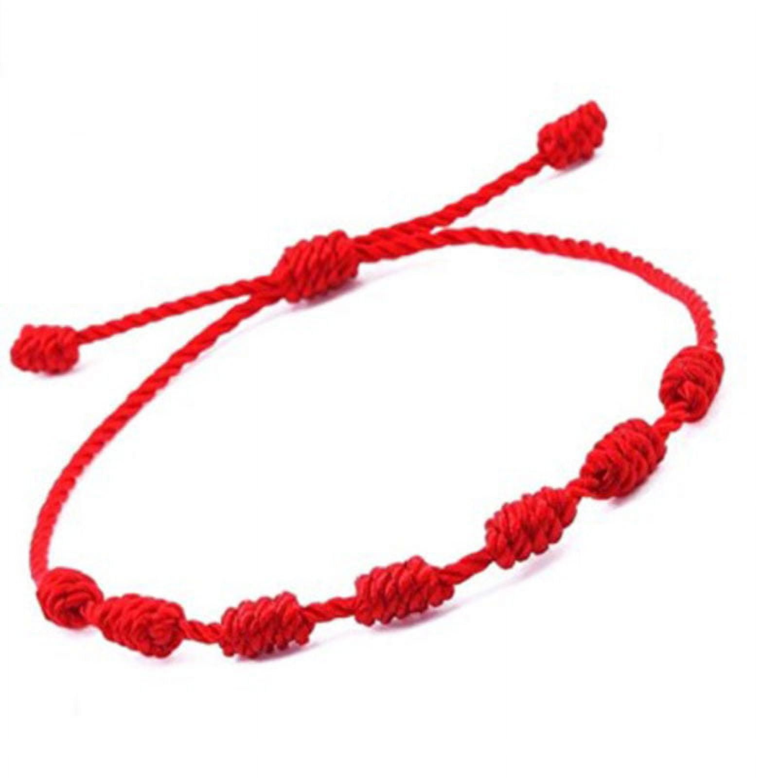 Pack De 10 Pulseras De Hilo Rojo Contra El Mal De Ojo - Amuleto De Protección, Tamaño Ajustable (14-30 Cm), Hechas A Mano Para Hombre Y Mujer
