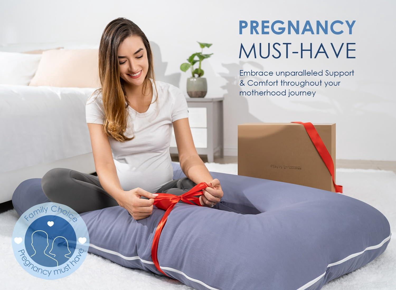 Pillows  60 Inch U Shaped Body Pillow For Sleeping Extra Long Maternity Women Support Adults With Soft Silky Cover Blue