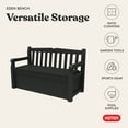thumbnail image 6 of Keter Eden Outdoor 70 Gallon Weatherproof Resin Bench Storage Deck Box for Patio, Grey, 6 of 15