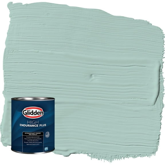 Glidden HEP Copenhagen / Green Semi-Gloss Exterior Paint with Primer, 1 Quart