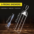 thumbnail image 4 of 4PCS Kabob Skewers for Grilling, 14'' Heavy Duty Stainless Steel Kebab Skewers, 3 Prong Metal Grill Skewer Sticks with Built-in Push Bar Slider for Meat, Veggies, Fruits and Marshmallows, BBQ Barbecu, 4 of 5