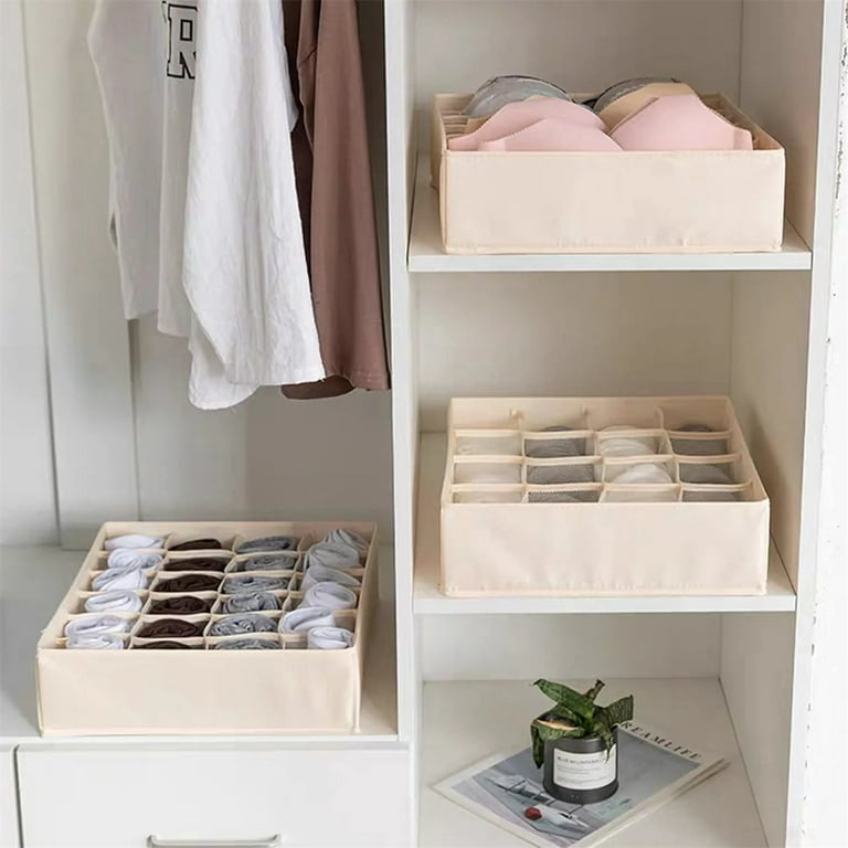 1pc Wardrobe Storage Box, Linen Fabric Folding Storage Box, Household  Drawer Type Finishing Box, Closet Organizer For Underwear Pants Clothing