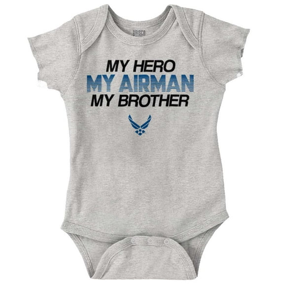 US Air Force Hero Airman Brother Romper Boys or Girls Infant Baby Brisco Brands 12M