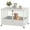White, variant on Dextrus 43.3" Wooden Dog Crate Furniture with Wheels,Double-Doors Dog Kennel Indoor,End Table & Dog Cage Table - Rustic Brown