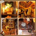 thumbnail image 4 of DIY Book Nook Kit - Miniature Wooden Dollhouse with Furniture and LED Light-Magic Library, 4 of 4
