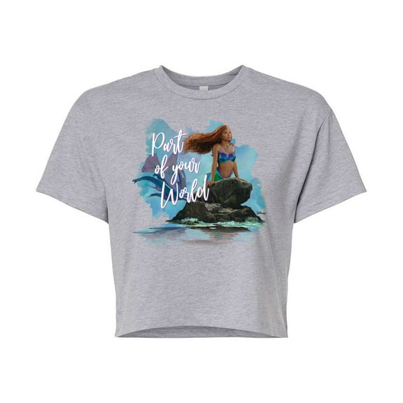 Disney - Part Of Your World - Juniors Cropped Cotton Blend T-Shirt