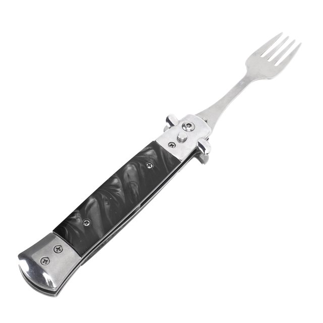 Ustensiles de Camping Fourchette, Fourchette à Ressort Pliable Robuste Multifonctionnelle pour Voyage Rouge, Noir