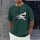 thumbnail image 1 of Tops para hombre, blusas y camisas de cuello redondo y manga corta para hombre, blusas casuales de moda con cuello redondo y estampado para hombre, blusas de poliéster para hombre., 1 of 5