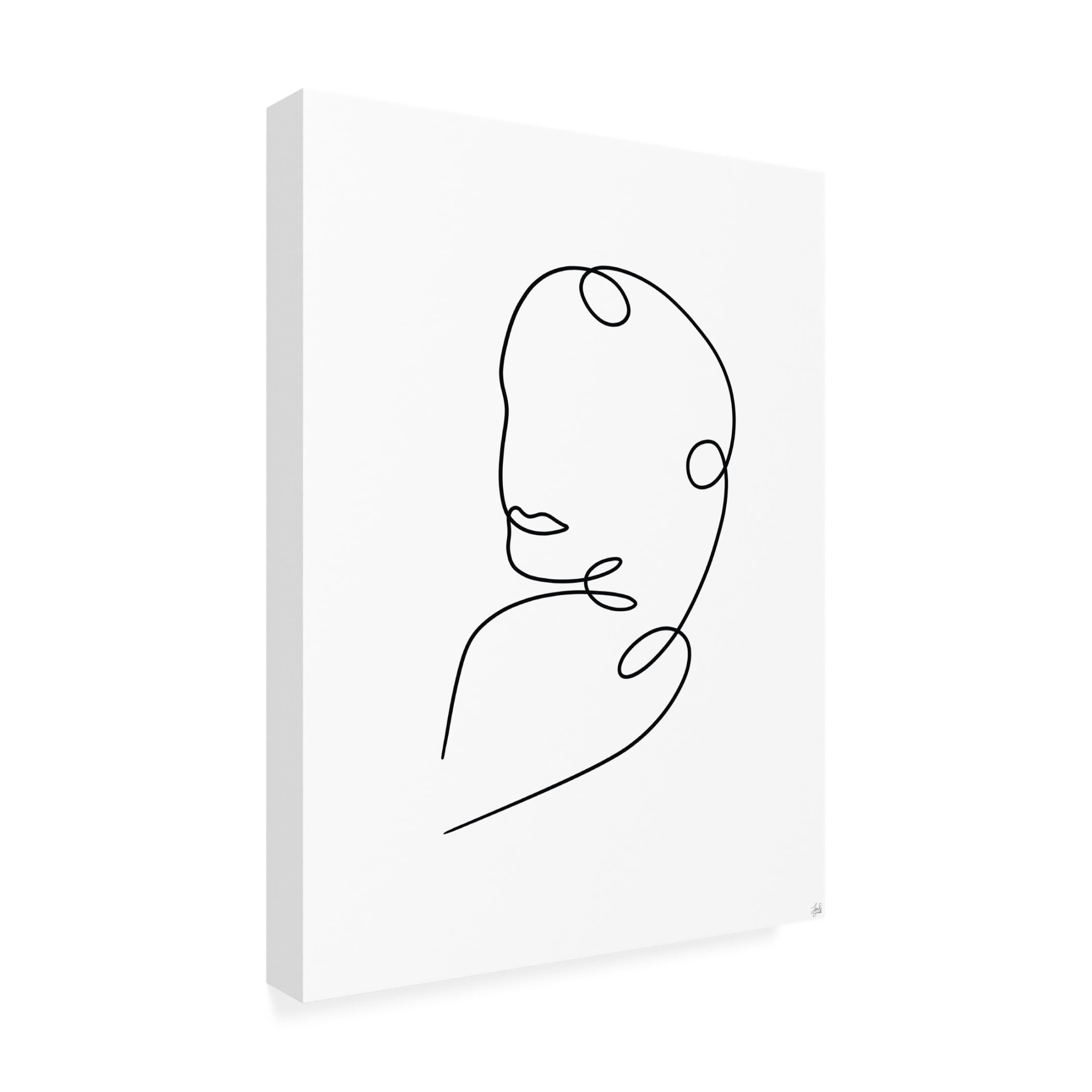 Canvas Wall Art - Line and Brush 'Line Lady 9' Wall Art for Living Room, Bedroom, or Office Décor by Trademark Fine Art - 24 x 32 Inches