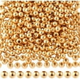 thumbnail image 1 of 1 caja de 400 cuentas espaciadoras de 4 mm chapadas en oro real de 14 quilates con agujeros, espaciadores lisos y redondos sin costuras, abalorios de metal, cuentas sueltas de latón., 1 of 9