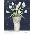 thumbnail image 2 of Jacobs, Cindy 19x24 Black Ornate Wood Framed with Double Matting Museum Art Print Titled - Tulips on Navy I, 2 of 4