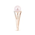 thumbnail image 3 of Angara Japanese Akoya Cultured Pearl Triple Split Shank Ring in 14K Rose Gold for Women | June Birthstone Jewelry for Her, 3 of 8