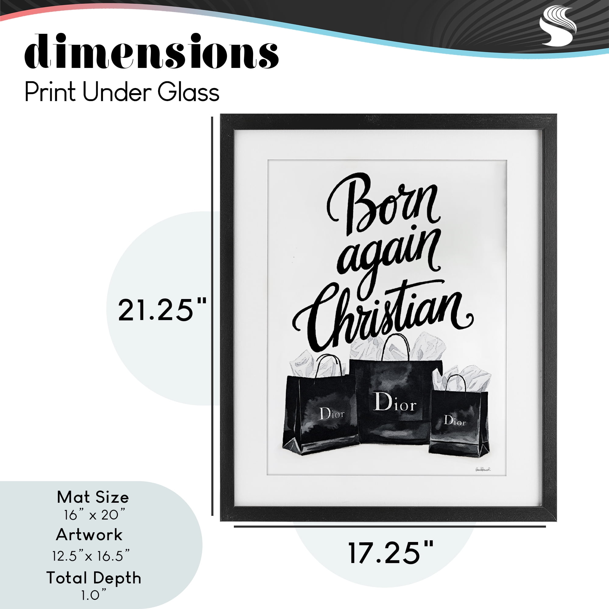 Shopping Born Again Christian Black Framed Print Under Glass, design by Amanda Greenwood