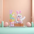 thumbnail image 6 of OFFIGAM Easter Wooden Decoration Sign with Multi-Color Bunny and Figurines for Spring Holiday Tabletop Decor, 6 of 11