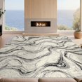 thumbnail image 2 of Design&I 3'x5' Washable Accent Rug Pet Friendly & Non-Slip Built-In Grip Floorcarpet Motif Flowing Veins Ivory Field Grey Accessories for Bedroom, Walk-in Closet, 2 of 7