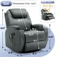 thumbnail image 2 of homecare1 Swivel Rocker Recliner Chair with Massage Faux Leather for Living Room,Black, 2 of 14