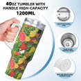 thumbnail image 3 of Sikiie Fruits Vegetables And Berries Insulated Stainless Water Bottle Lid Travel Mug Cup Insulated Tumblers Cup 40oz Ice Bully With Handle, 3 of 8