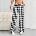 thumbnail image 2 of yillto Plaid Pant for Womens Lounge Loose Pajamas Pants Soft Drawstring Bottoms Casual Sleepwear, 2 of 7