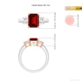 thumbnail image 5 of ANGARA Lab Grown 3 Ct Ruby and Lab Diamond Three Stone Ring for Women in 14K White & Rose Gold (Size-9x7mm) | July Birthstone, Birthday, Anniversary, Jewelry Gift for Women | Lab-Grown Ruby Ring, 5 of 8