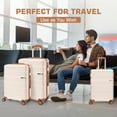 thumbnail image 7 of COBIZI 3 Piece Hardshell Luggage Set, Suitcase Set with Spinner Wheels and TSA Lock, 20/24/28 in, Beige, 7 of 7