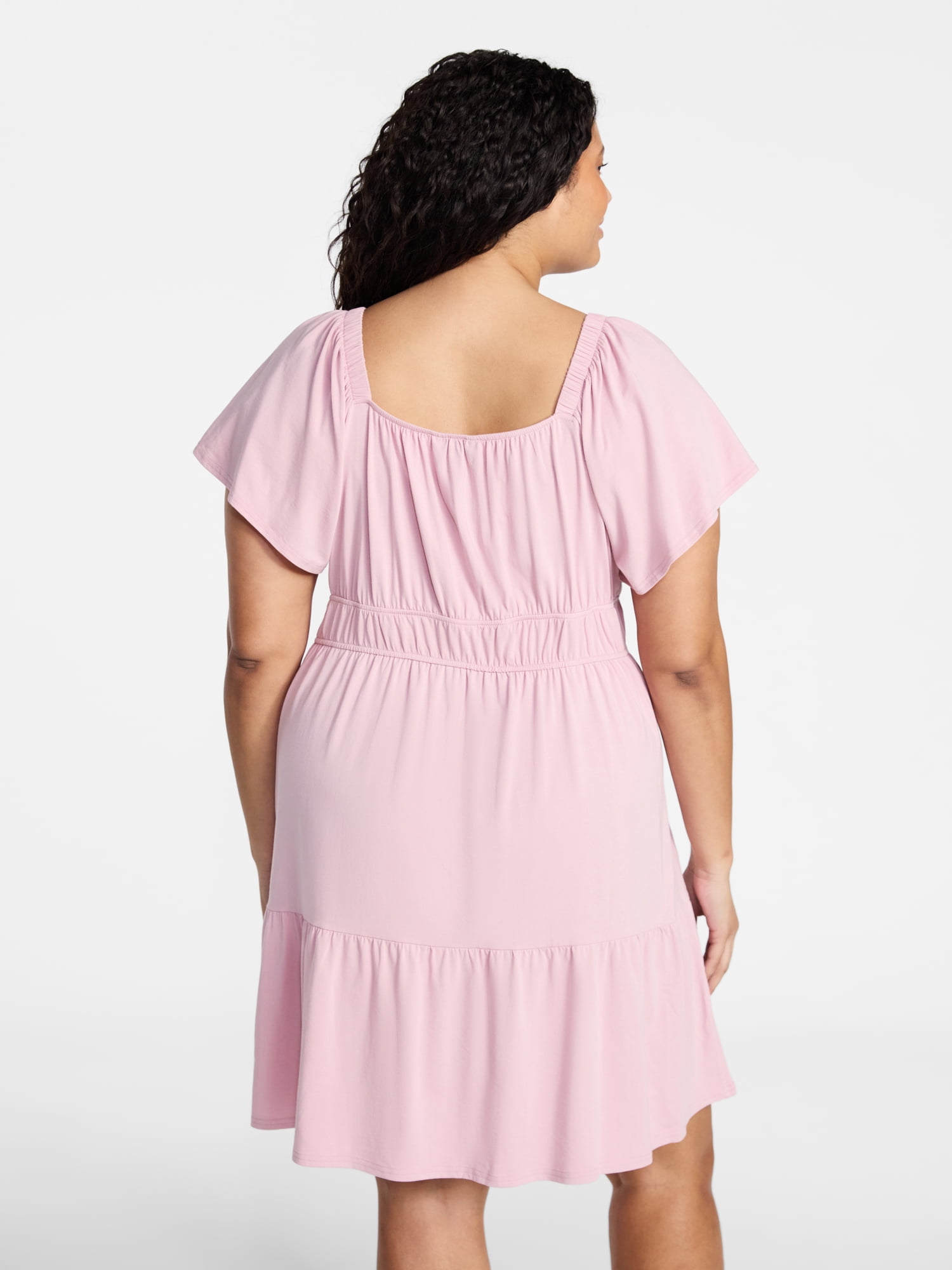 Terra & Sky Women's Plus Tiered Mini Dress, Sizes 0X-5X