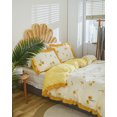 thumbnail image 3 of Move Over Yellow Flowers Bedding Sets Queen Yellow Ruffle Duvet Cover Ruffle Flowers Pattern Microfiber No Filling, 3 of 10