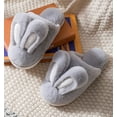 thumbnail image 4 of Women Cute Rabbit Ear Plush Slippers House Non-Slip Fluffy Bunny Slipper Indoor Warm Plush Animal Shoes, 4 of 7