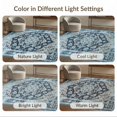 thumbnail image 7 of ODIKA 4'x6' Washable Area Rug Pet Friendly, Non-Shedding Navy Center Throw Motif Distressed Tonal Background Border Solid for Bedroom, Reading Nook, 7 of 7