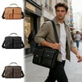thumbnail image 7 of Todaioua Leather Messenger Bag for Men - Vintage PU Laptop Briefcase Waterproof Computer Bag Satchel for Work Office Business Travel, Spacious Men's Bag, 7 of 7