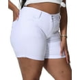 thumbnail image 5 of Gocolloa Womens Plus Size Jean Shorts Stretchy High Waisted Distressed Fold Hem Denim Shorts White 20W, 5 of 6
