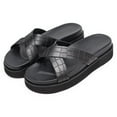 thumbnail image 3 of CMR CHAMARIPA Elevator Slippers - Black Leather Height Increasing Slippers For Men - Outdoor Indoor Slippers 5CM/1.95 Inches, 3 of 5