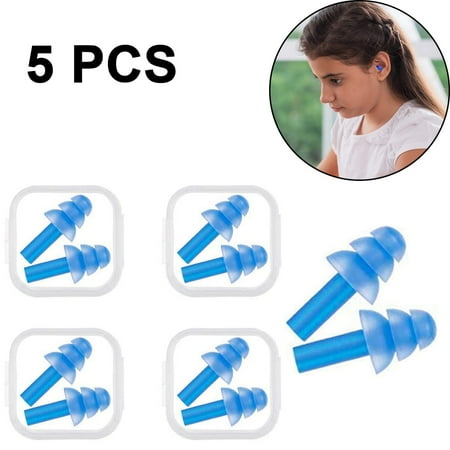 

5 Pairs Kids Ear Plugs Noise Cancelling Reusable Earplugs for Sleeping and Swimming