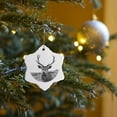 thumbnail image 7 of 3drose, European Red Stag Photographed in the Highlands of Scotland, 3 inch Snowflake Porcelain Ornament, 7 of 7