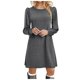 thumbnail image 2 of Vestido de punto para mujer - Vestido túnica informal de manga larga abullonada y cuello redondo para otoño/invierno, 2 of 6