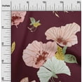 thumbnail image 2 of oneOone Cotton Poplin Twill Maroon Fabric Leaves & Floral Craft Projects Decor Fabric Printed By The Yard 56 Inch Wide, 2 of 6