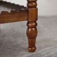 thumbnail image 3 of iooHug HomeHaven Turned Leg Two Tier Coffee Table, Wave Edge Storage Shelf Wooden Center Table for Living Room,Antique brown, 3 of 7