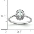 thumbnail image 6 of 925 Sterling Silver Polished Rhodium Aqua and Diamond Ring Size 7 2mm Wide Ring for Women, 6 of 6