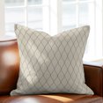 thumbnail image 5 of Throw Pillow Covers 18x18 Inch, Grey Beige Lattice Geometric Decorative Pillow Cases for Couch Sofa Bed, Luxury Abstract Art Cotton Linen Square Home Decor Pillowcases with Hidden Zipper, 5 of 9