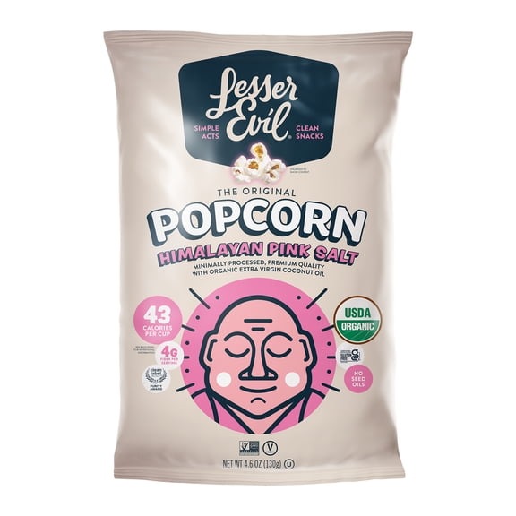 LesserEvil Himalayan Pink Organic Popcorn, 4.6 oz