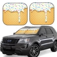 thumbnail image 2 of Bingfone White Ice Cream Print 2-Piece Sun Shade Front Windshield - Foldable Car Front Window Sunshades For Most Sedans Suv Truck - Small, 2 of 7